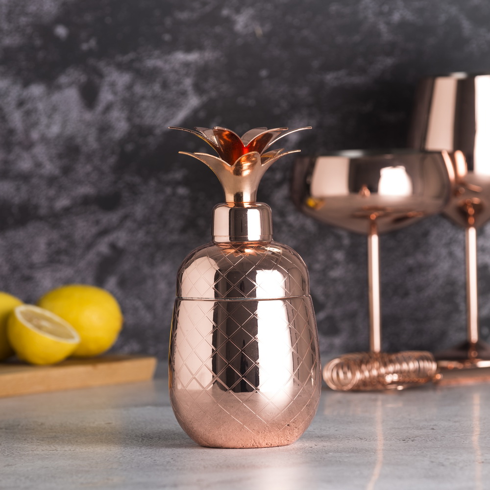 550ml Copper Plated Pineapple Cocktail Shaker