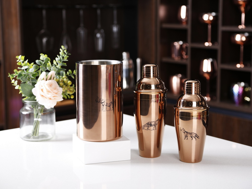 750ml Stainless Steel Copper Plated Cocktail Shaker With ...